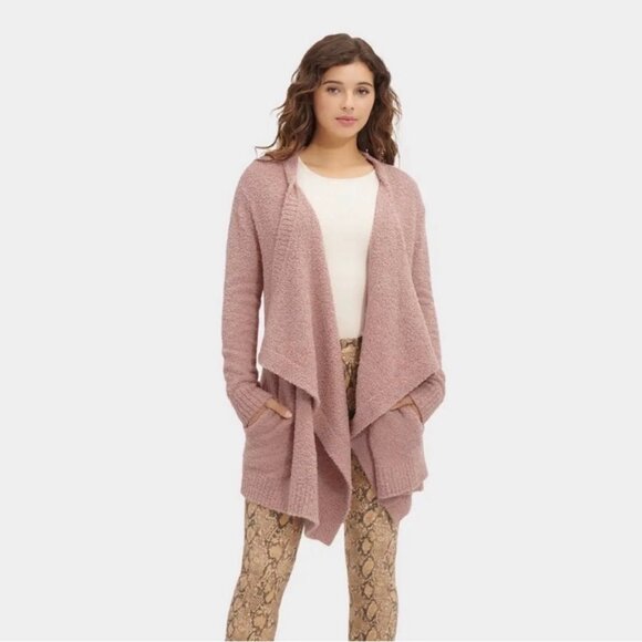 UGG Phoebe Wrap Waterfall Open Front Cardigan Pink Size Small - Picture 1 of 5